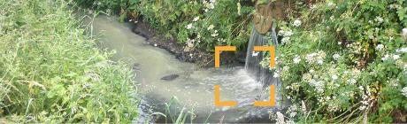 Water draining into a small stream
