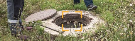 Inspection of a septic tank access point