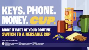 Image to encourage bringing a reusable cup and making it part of daily routine