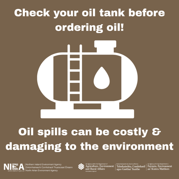 Check your oil tank before ordering oil - oil spills can be costly and damaging to the environment