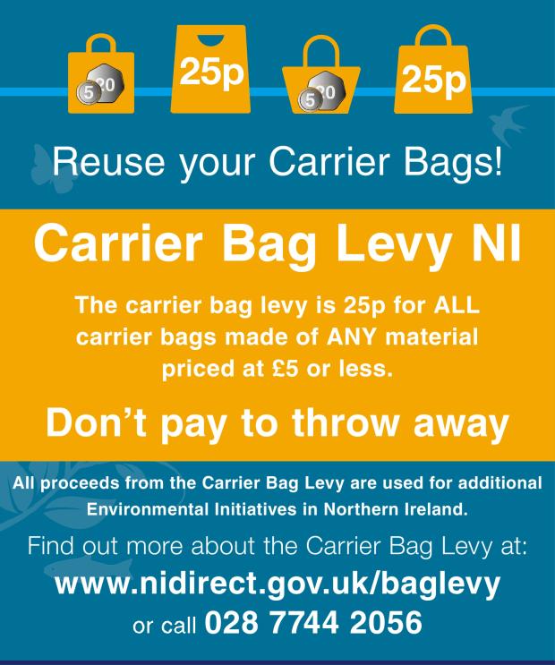 Carrier Bag Levy NI - reuse your carrier bags !